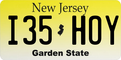 NJ license plate I35HOY
