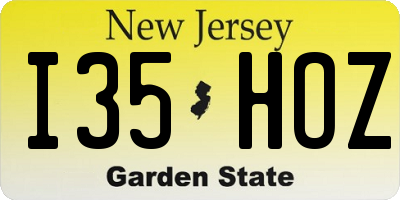NJ license plate I35HOZ