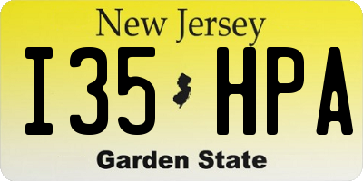 NJ license plate I35HPA
