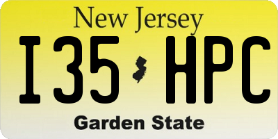 NJ license plate I35HPC