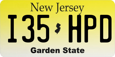 NJ license plate I35HPD
