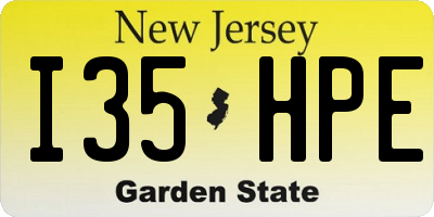 NJ license plate I35HPE