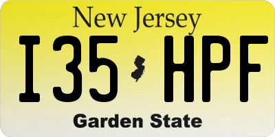 NJ license plate I35HPF