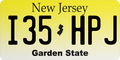 NJ license plate I35HPJ