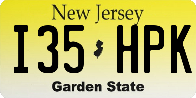 NJ license plate I35HPK