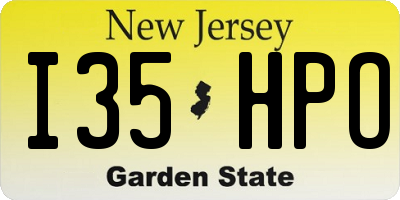 NJ license plate I35HPO