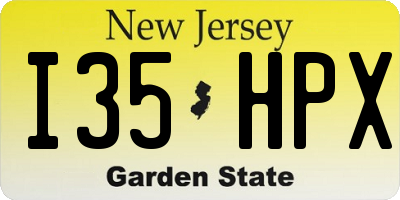 NJ license plate I35HPX