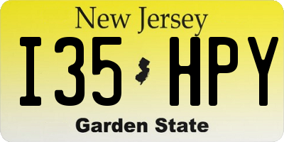 NJ license plate I35HPY