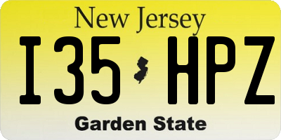 NJ license plate I35HPZ