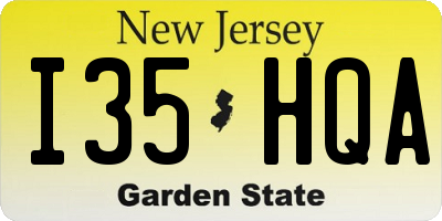 NJ license plate I35HQA