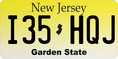 NJ license plate I35HQJ