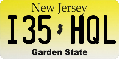 NJ license plate I35HQL