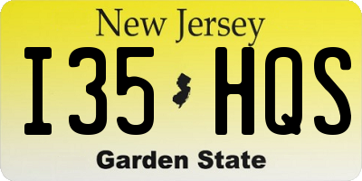 NJ license plate I35HQS