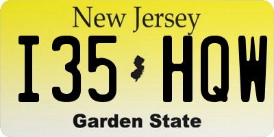 NJ license plate I35HQW