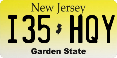 NJ license plate I35HQY