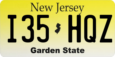 NJ license plate I35HQZ