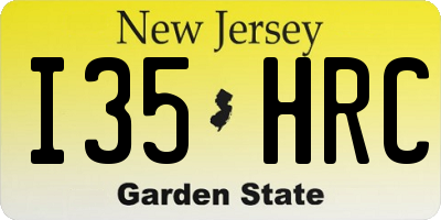 NJ license plate I35HRC