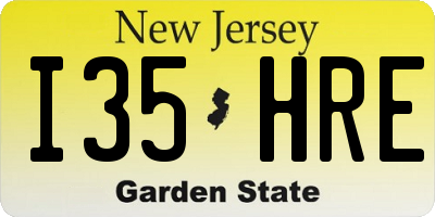 NJ license plate I35HRE