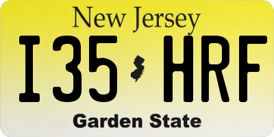 NJ license plate I35HRF