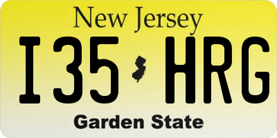 NJ license plate I35HRG