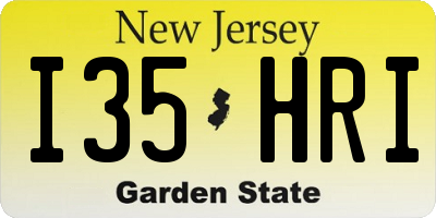 NJ license plate I35HRI