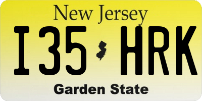 NJ license plate I35HRK