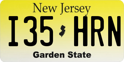 NJ license plate I35HRN