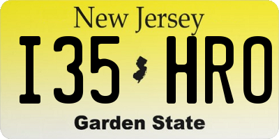 NJ license plate I35HRO
