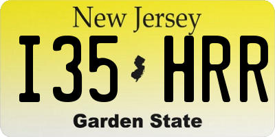NJ license plate I35HRR