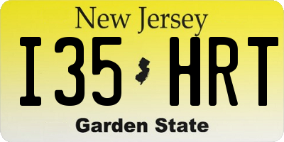 NJ license plate I35HRT