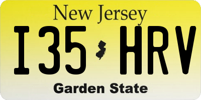 NJ license plate I35HRV