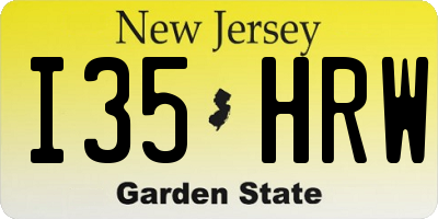 NJ license plate I35HRW