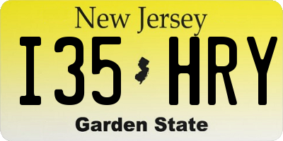 NJ license plate I35HRY