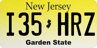 NJ license plate I35HRZ