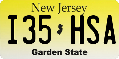 NJ license plate I35HSA