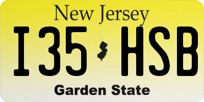 NJ license plate I35HSB