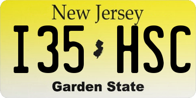 NJ license plate I35HSC