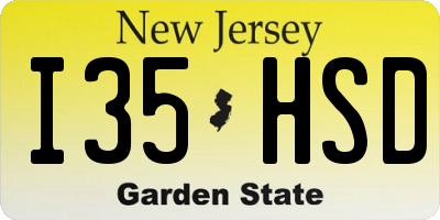 NJ license plate I35HSD
