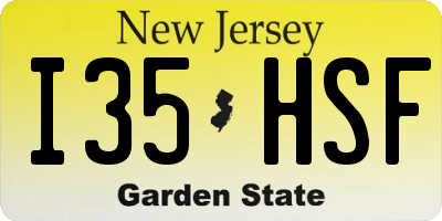 NJ license plate I35HSF