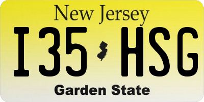NJ license plate I35HSG