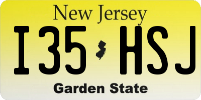 NJ license plate I35HSJ
