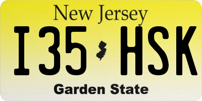 NJ license plate I35HSK