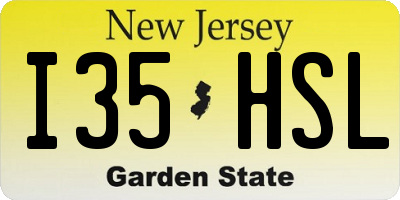 NJ license plate I35HSL