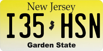 NJ license plate I35HSN
