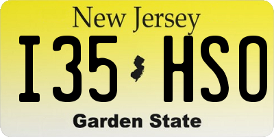 NJ license plate I35HSO