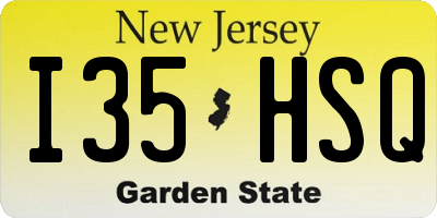NJ license plate I35HSQ