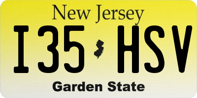 NJ license plate I35HSV