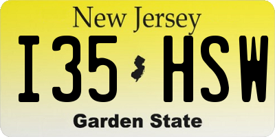 NJ license plate I35HSW