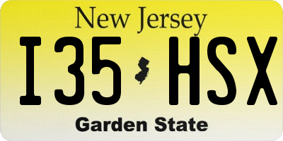 NJ license plate I35HSX