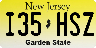 NJ license plate I35HSZ